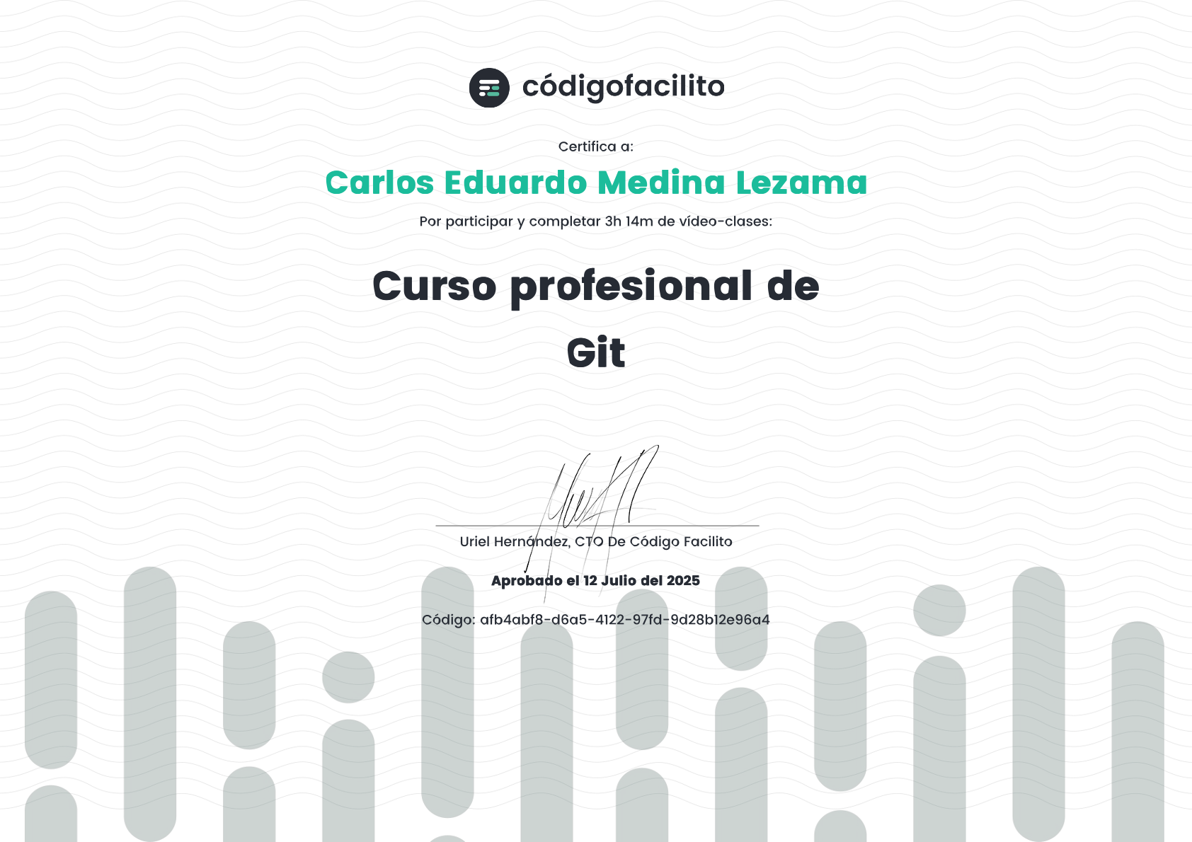 Curso Profesional de Git - CódigoFacilito - Carlos Eduardo Medina Lezama